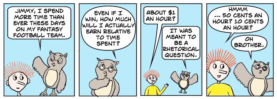 All the time spent playing fantasy football. 